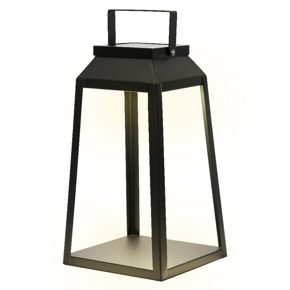 Black aluminium solar lantern