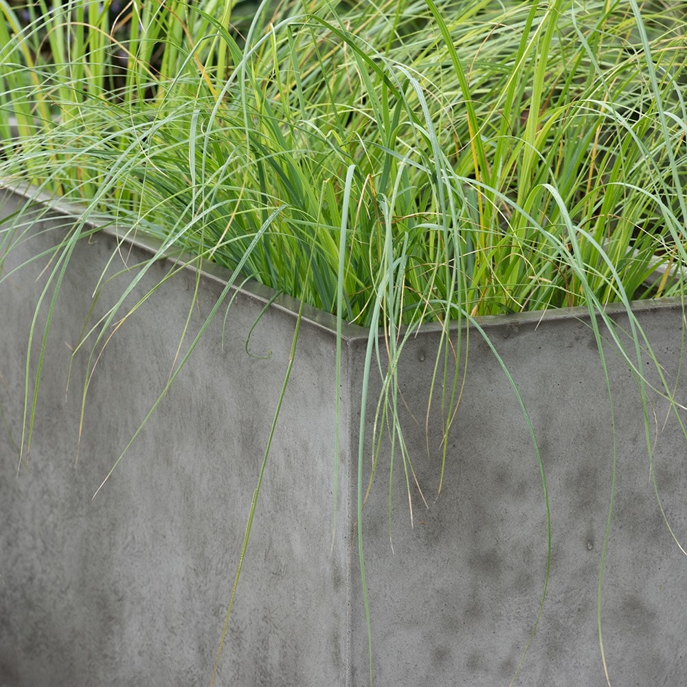Rectangular terrace planter - weathered cement