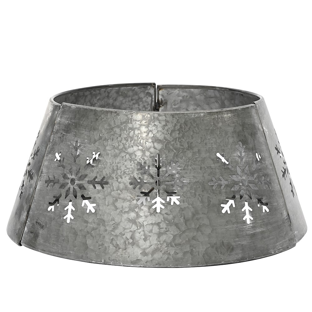 Embossed snowflake tree skirt