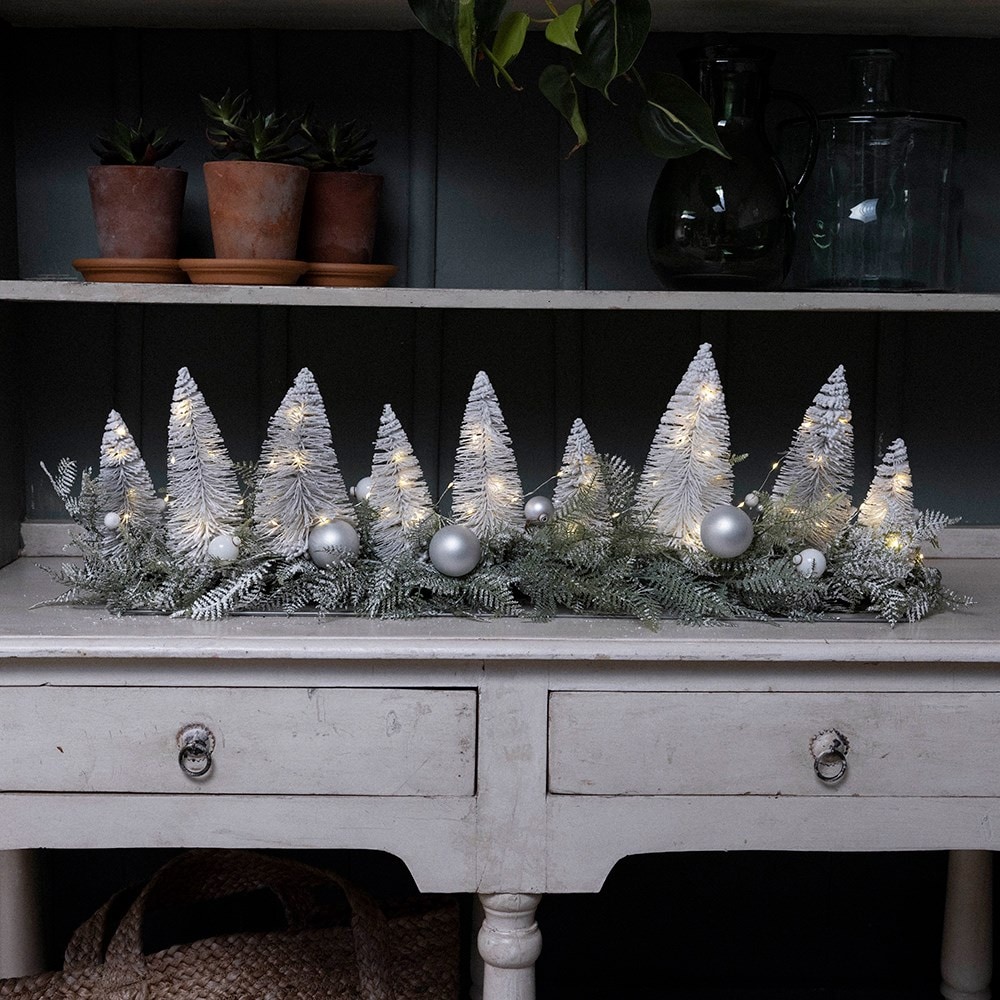 Snowy brush tree centrepiece