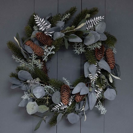 Eucalyptus & pine cone wreath