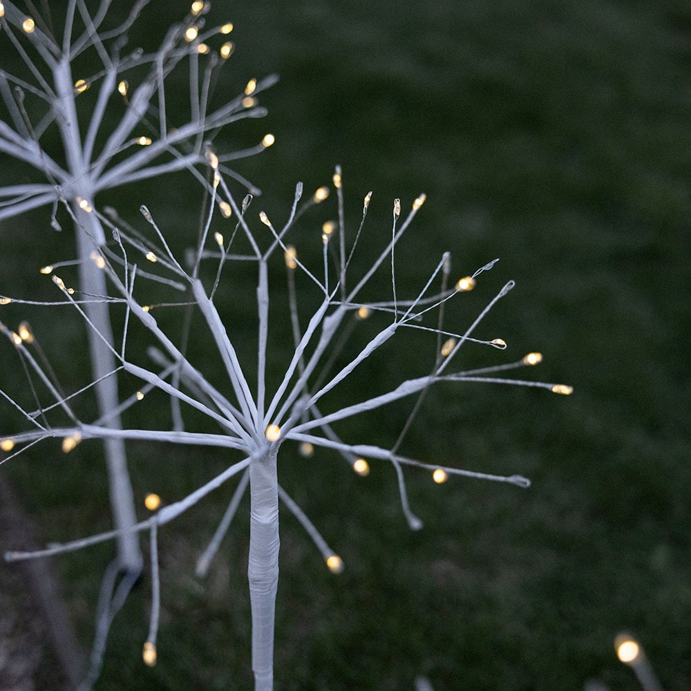 Three Solar fireburst stake lights