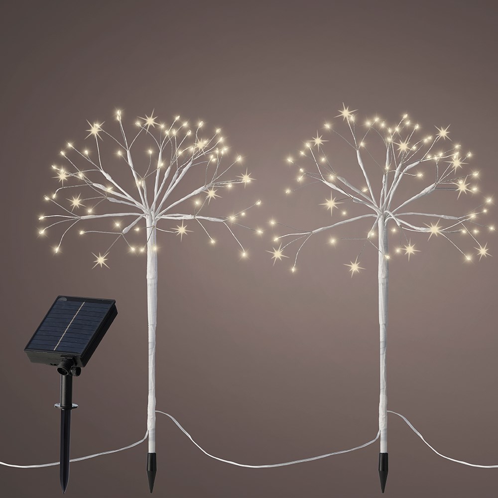 Three Solar fireburst stake lights