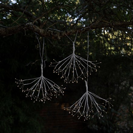 Three solar hanging firework lights