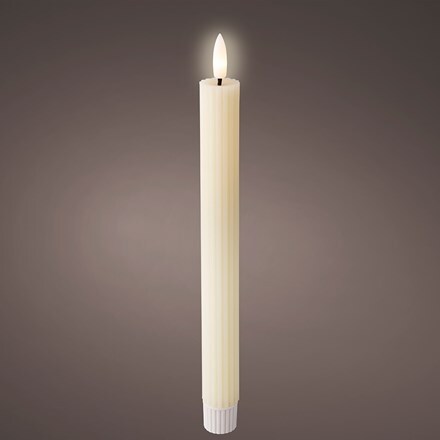 Cream LED dinner candles - set of 2