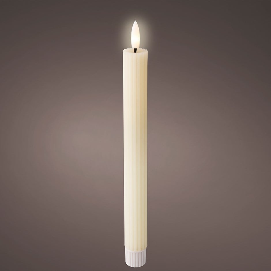 Cream LED dinner candles - set of 2