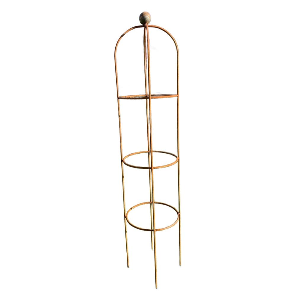 Round obelisk with large ball top - rust