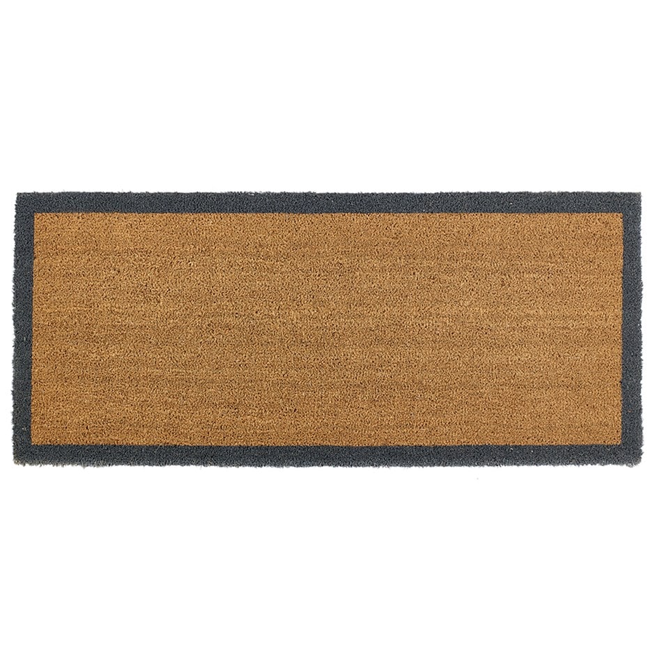 Printed coir black border double doormat