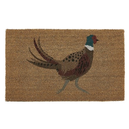 Printed coir pheasant doormat