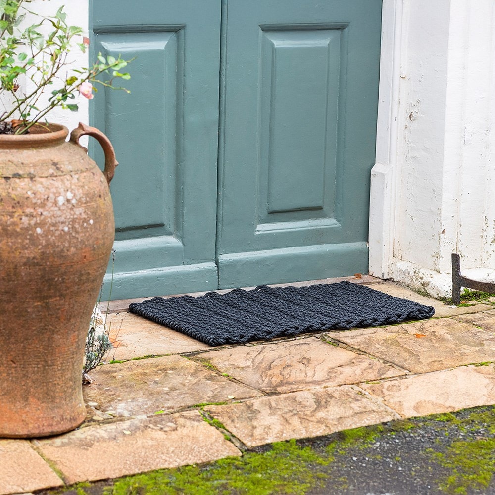 Rope doormat black