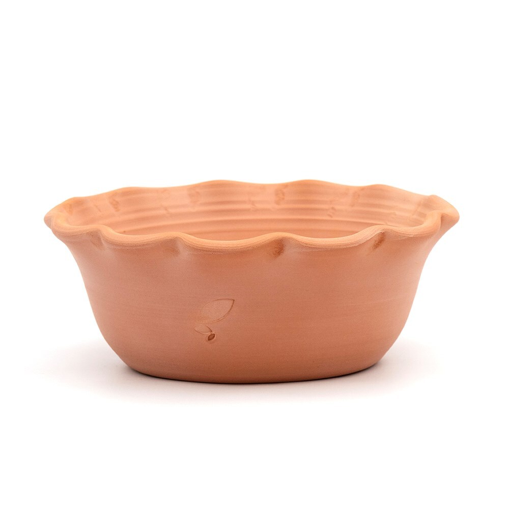 Terracotta ruffle bowl