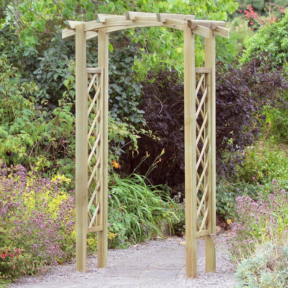 Lattice wooden garden arch