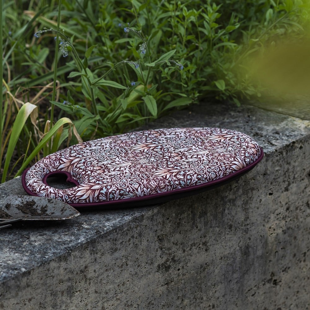 William Morris waterproof kneeler - burgundy floral