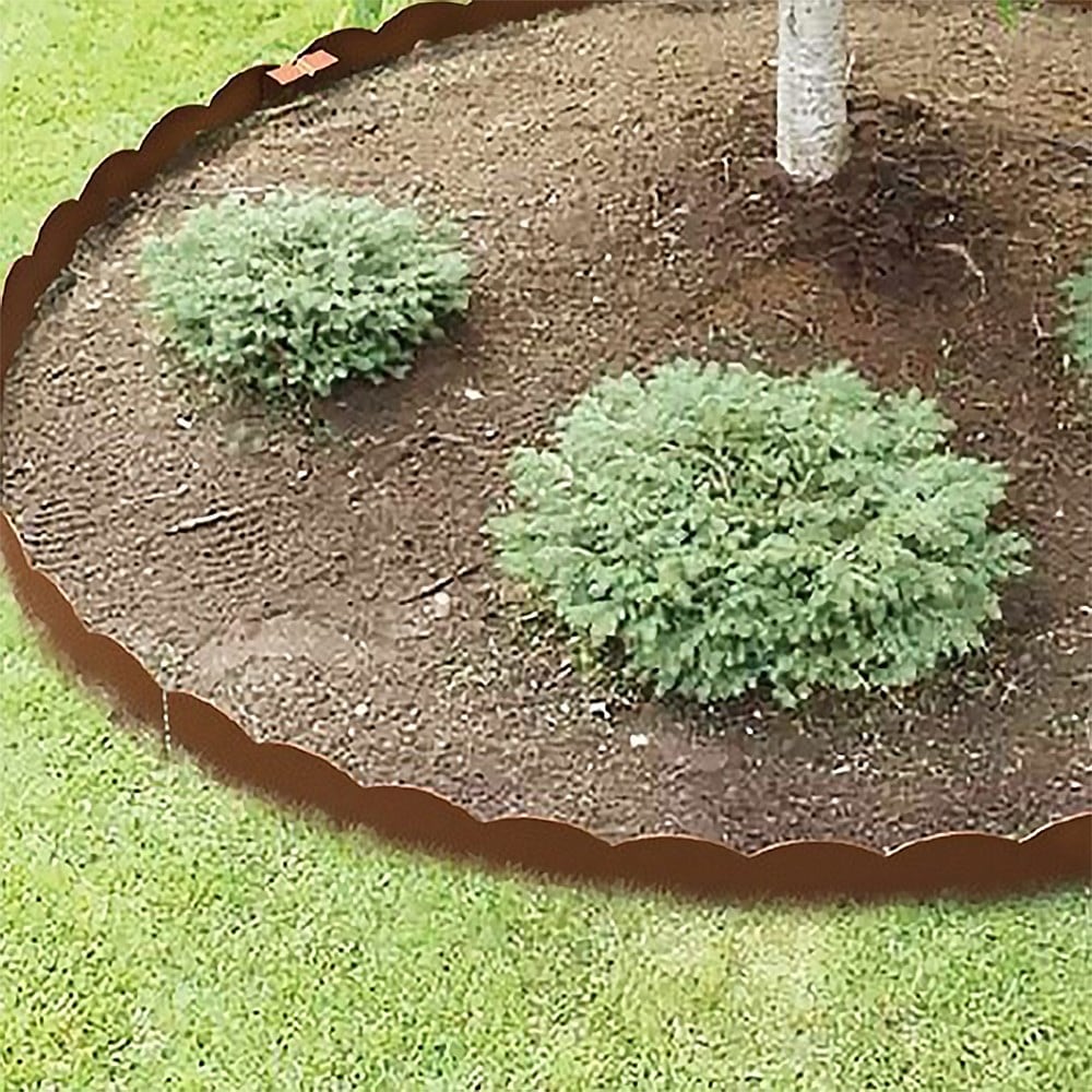 Scalloped metal garden edging - bronze
