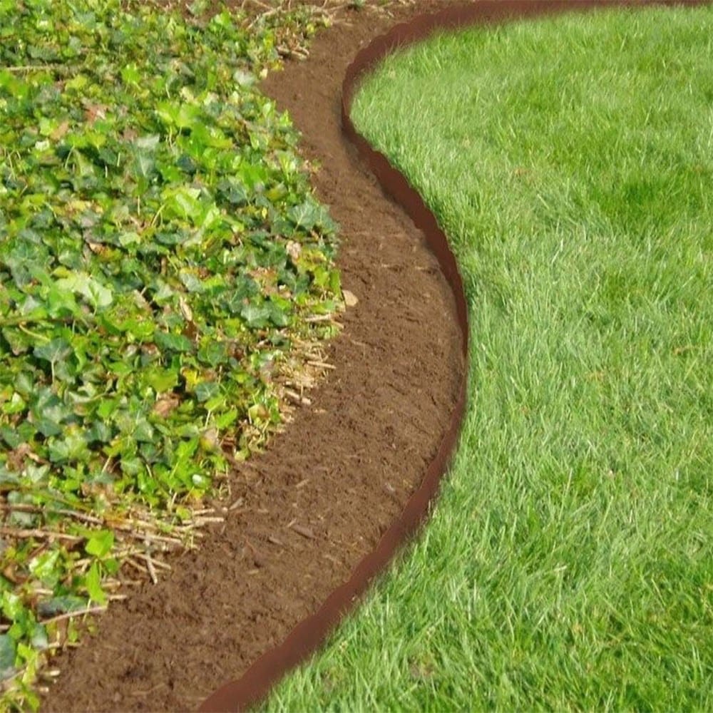 Scalloped metal garden edging - bronze