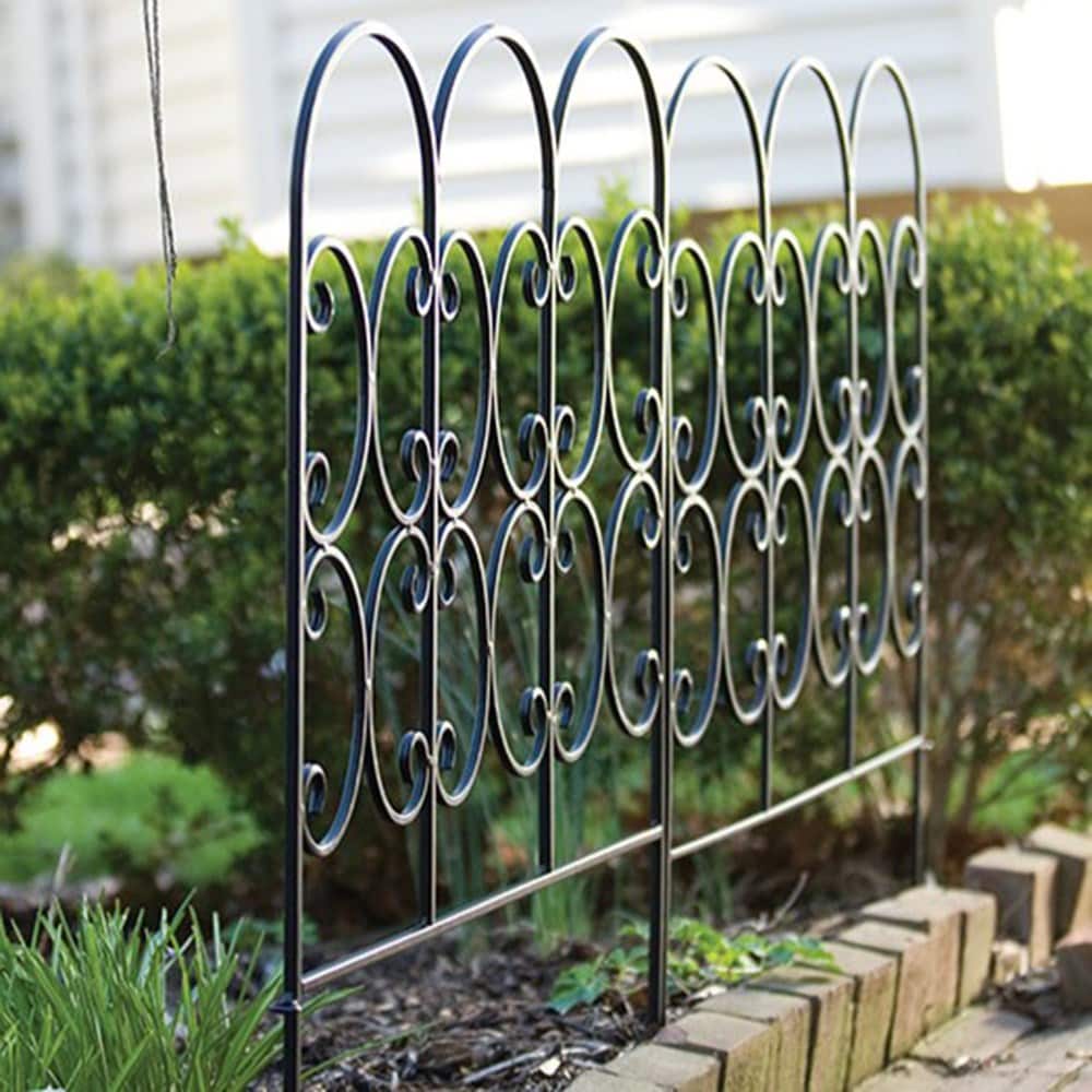 Triple arch metal garden edging - black
