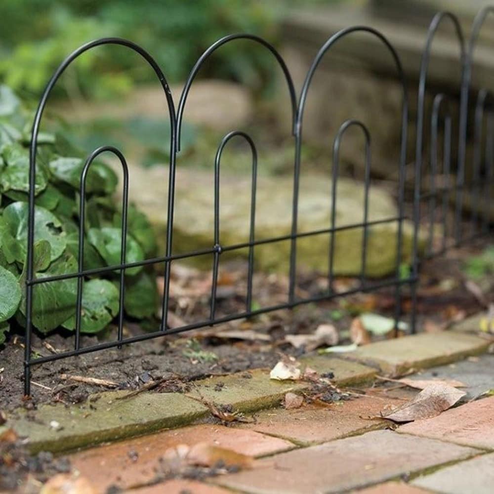 Arched metal garden edging - black