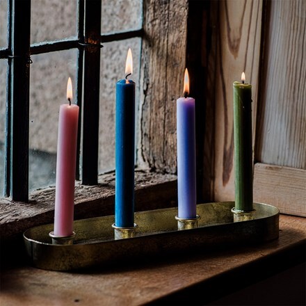 Antique gold finish candle holder