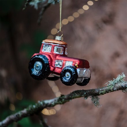 Glass tractor decoration