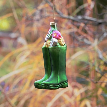 Large glass welly boots decoration