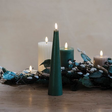 Green LED tapered candle