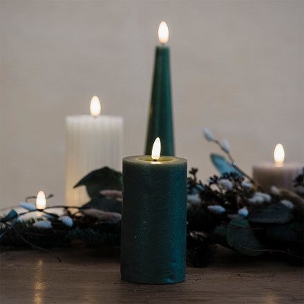 Green LED pillar candle