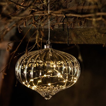 Hanging onion bauble light - clear