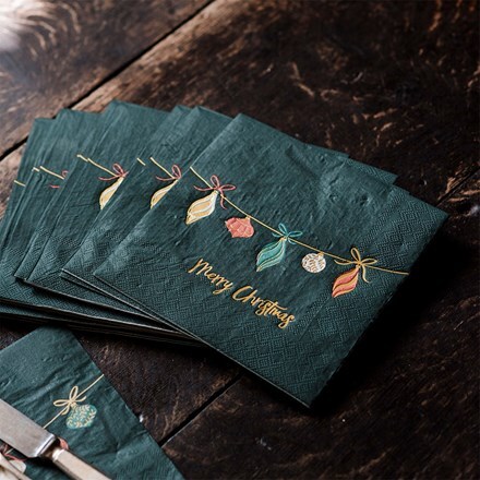 Merry Christmas paper napkins - pack of 20