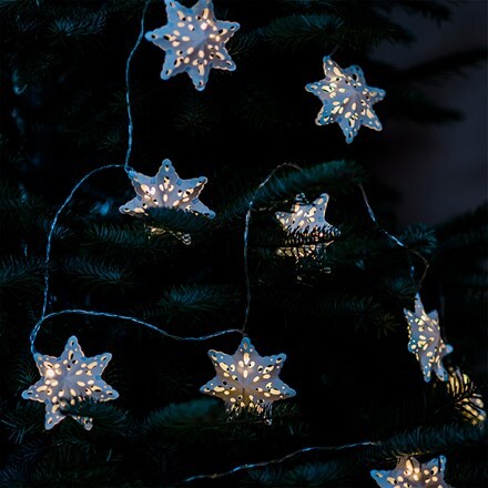 Paper snowflake string lights