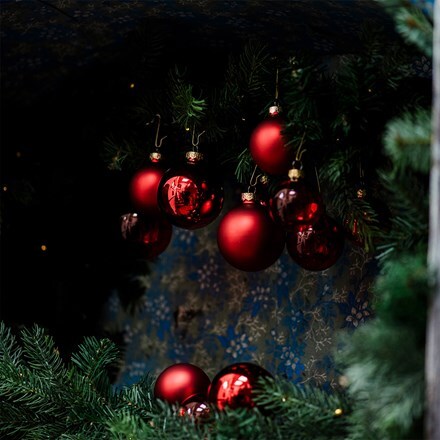 Red glass baubles - box of 21