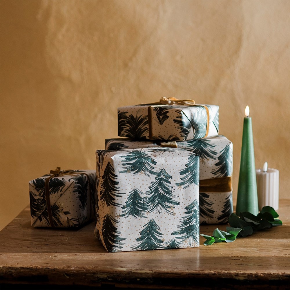 Sketched tree wrapping paper