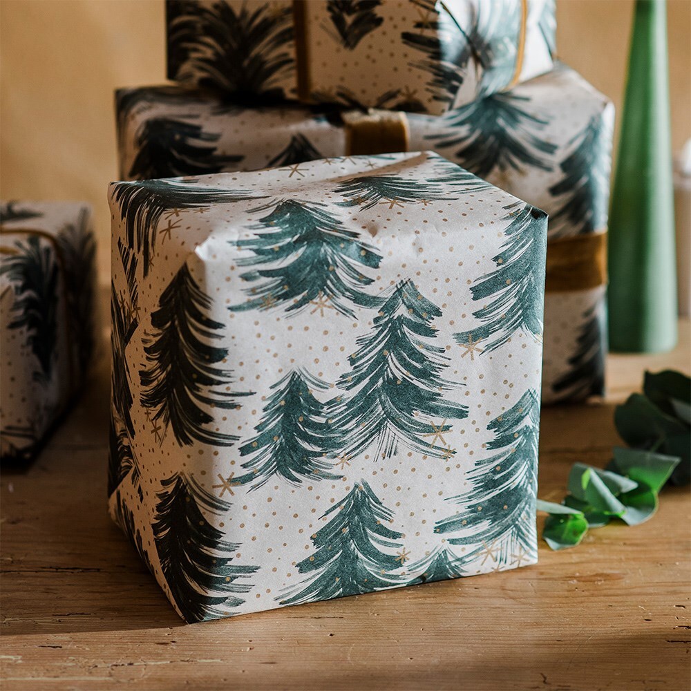 Sketched tree wrapping paper