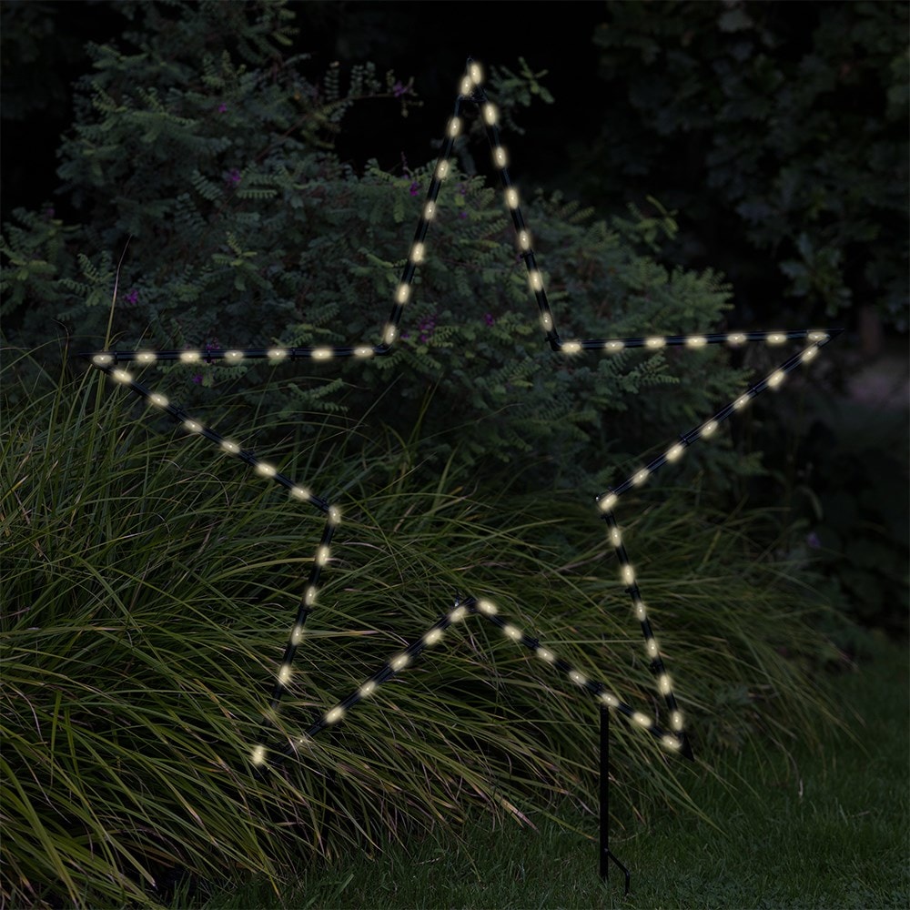 Solar light up star silhouette