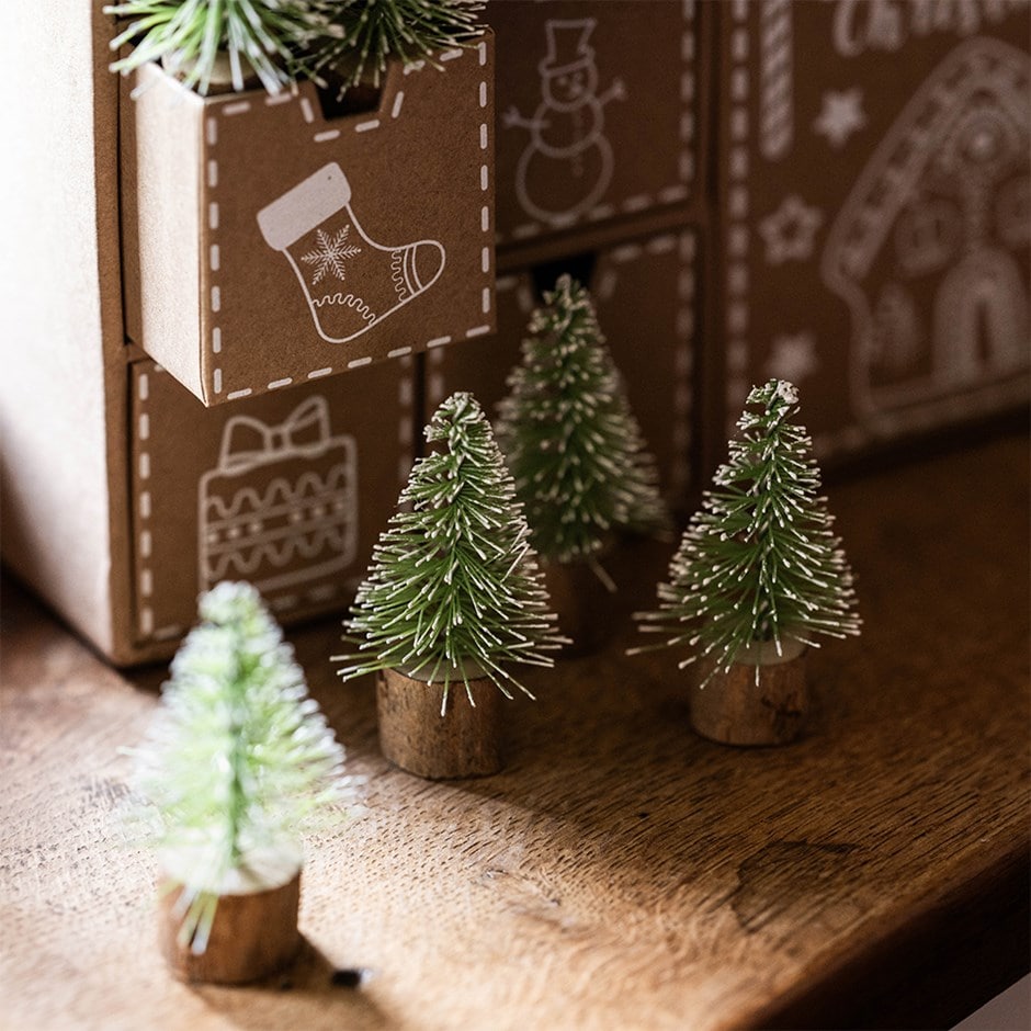 Mini brush trees - set of 12