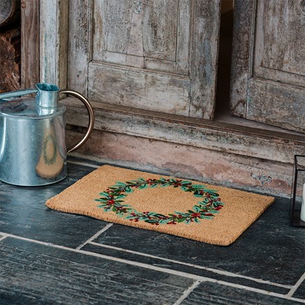 Christmas wreath doormat