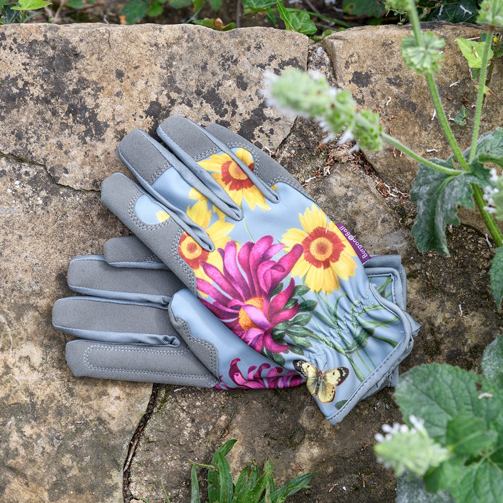 RHS Burgon and Ball gloves floral print - asteraceae