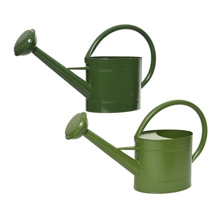 Galvanised steel watering can  - light or dark green