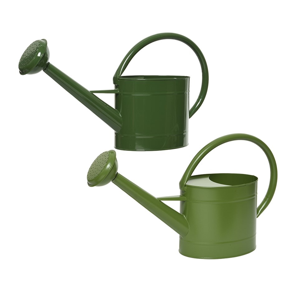 Galvanised steel watering can  - light or dark green