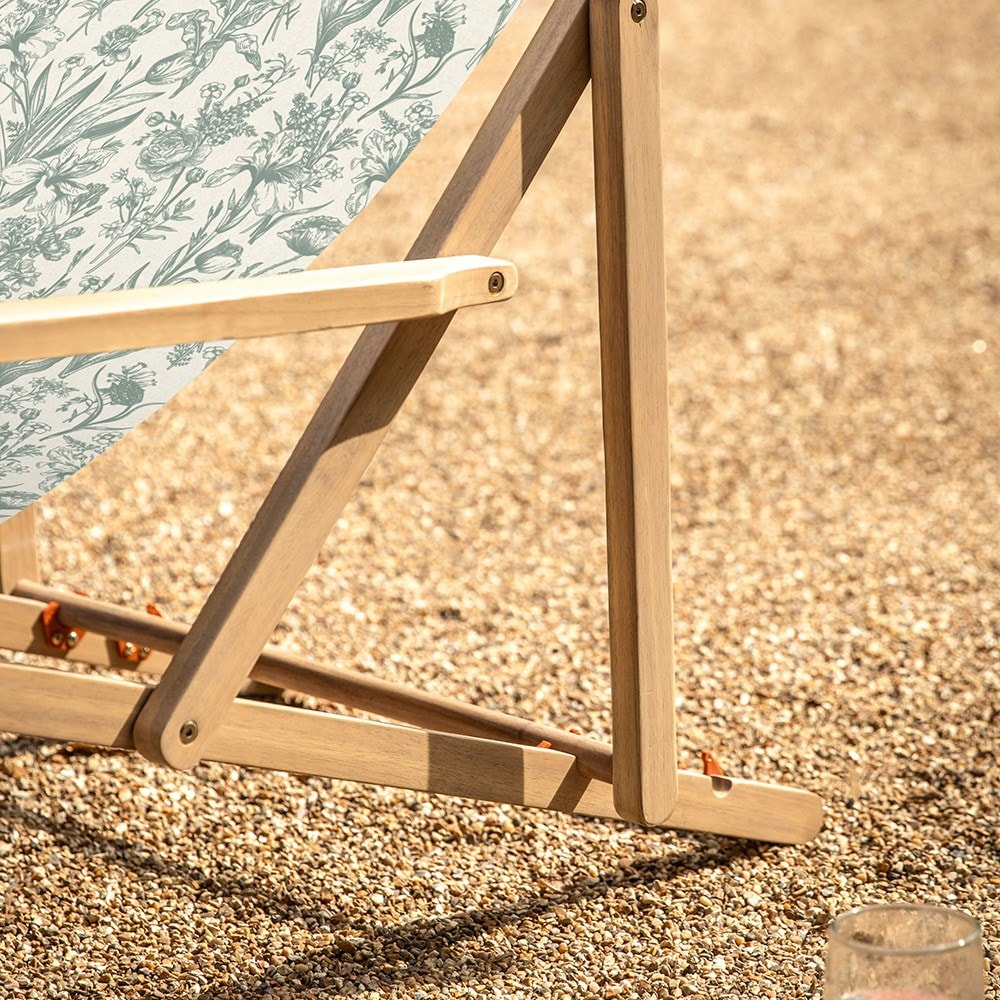 Sage floral deck chair