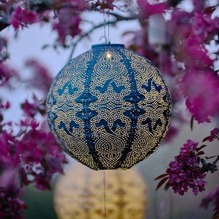 Solar lantern globe blue