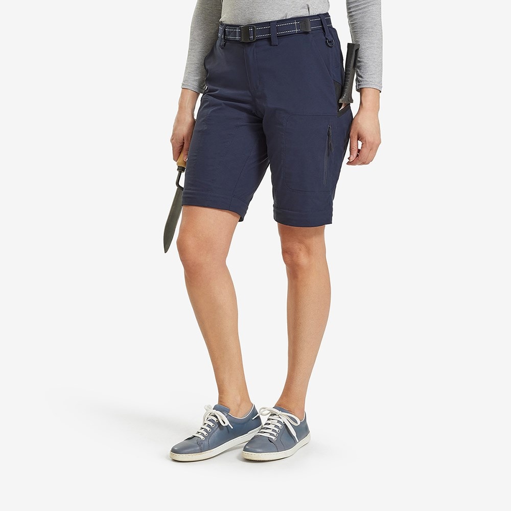 Genus women's summer zip-off gardening trousers dark navy - long