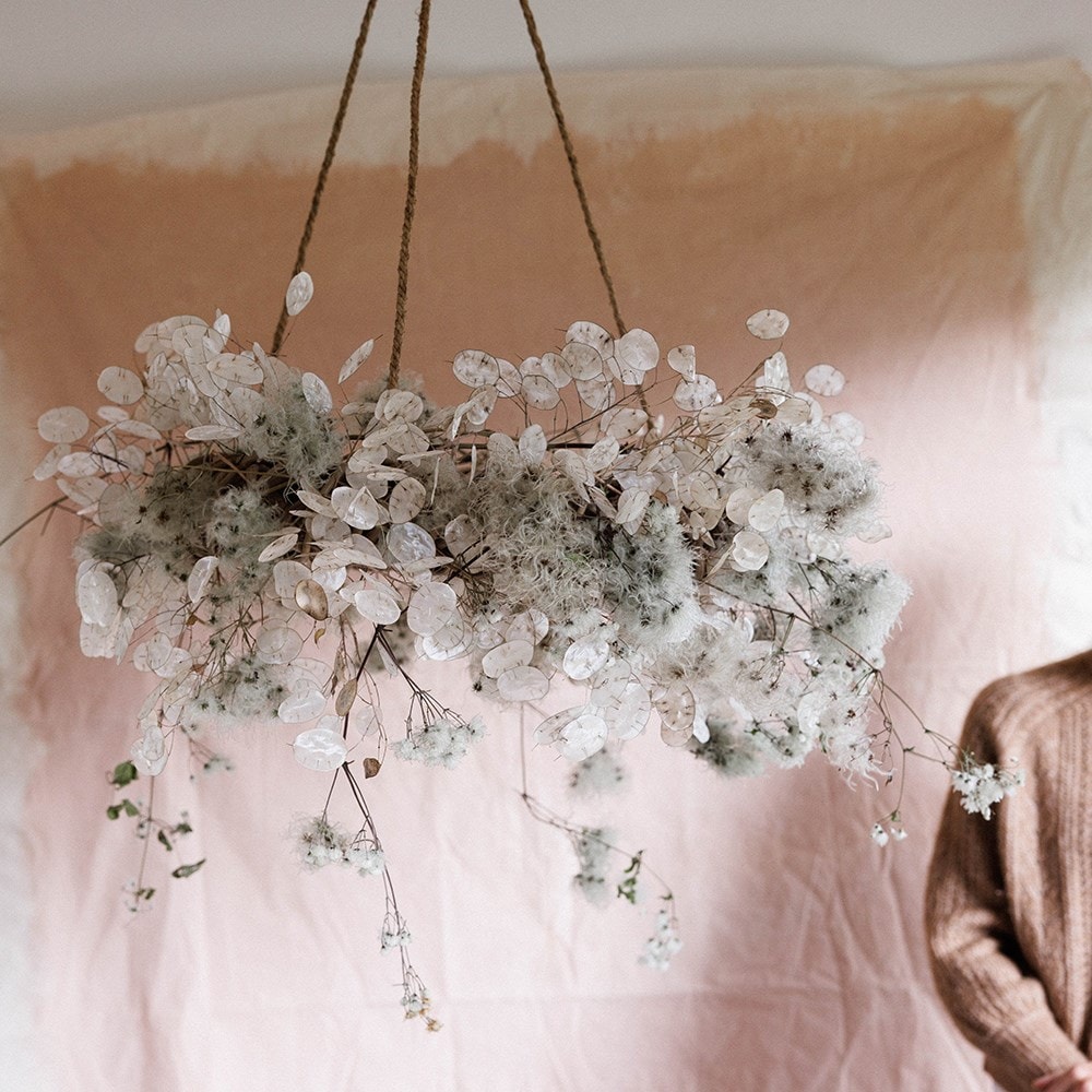 Hanging rattan wreath base