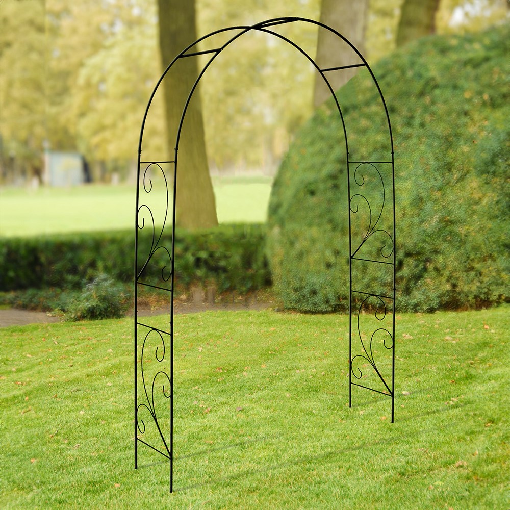 Simple black scroll arch