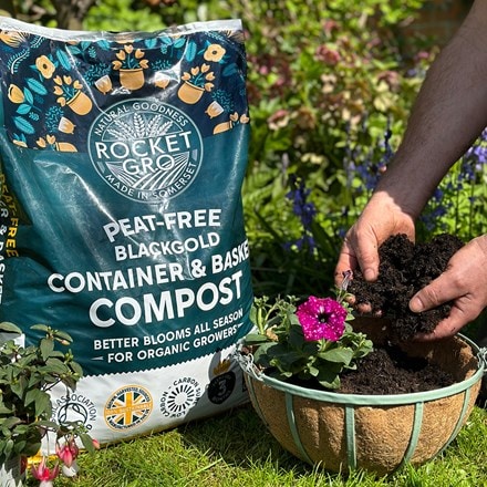RocketGro container and basket compost