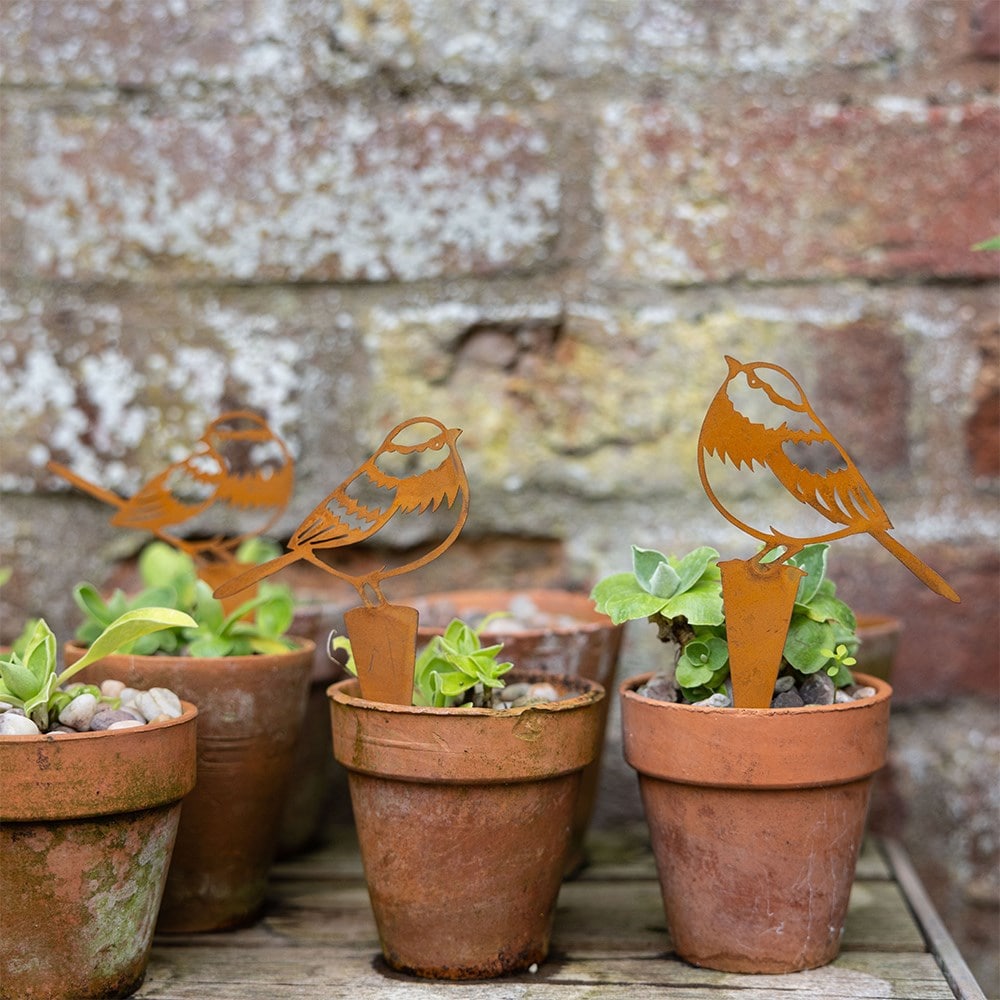 Set of three bird stakes