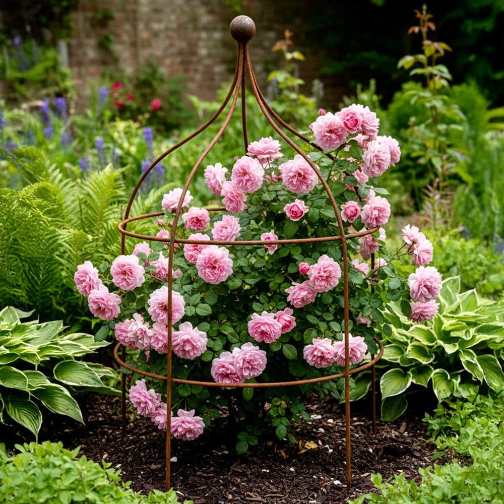 Ball top plant support - rust