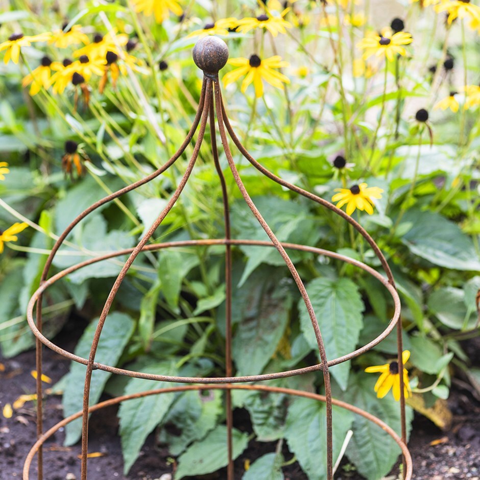 Ball top plant support - rust
