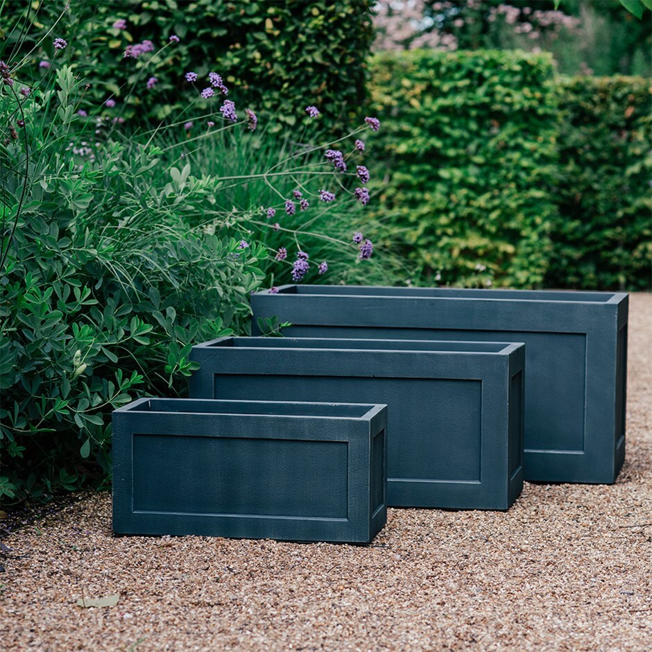 Rectangular trough planter