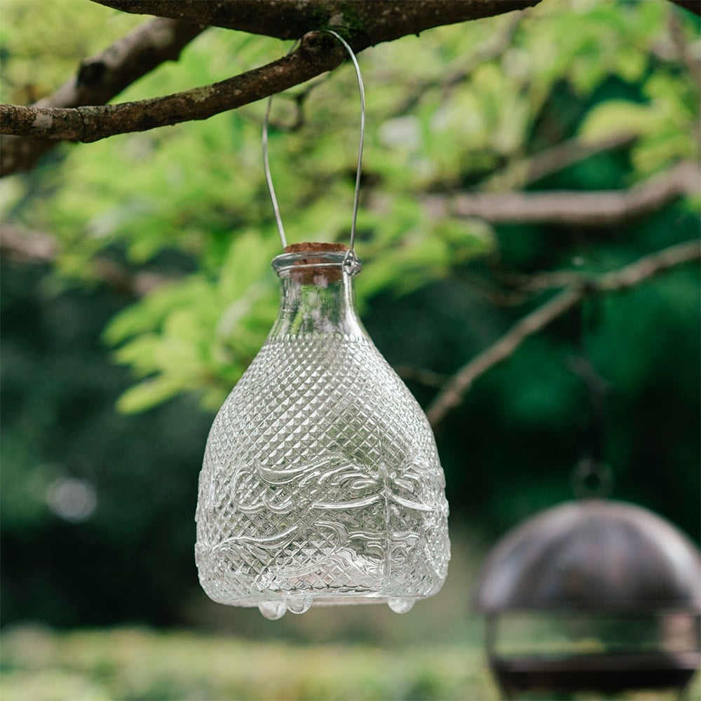 Pressed glass wasp trap