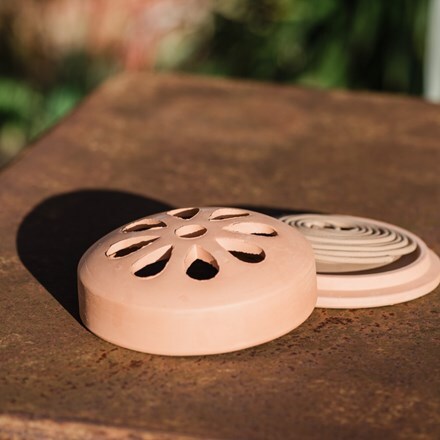 Citronella coils in terracotta